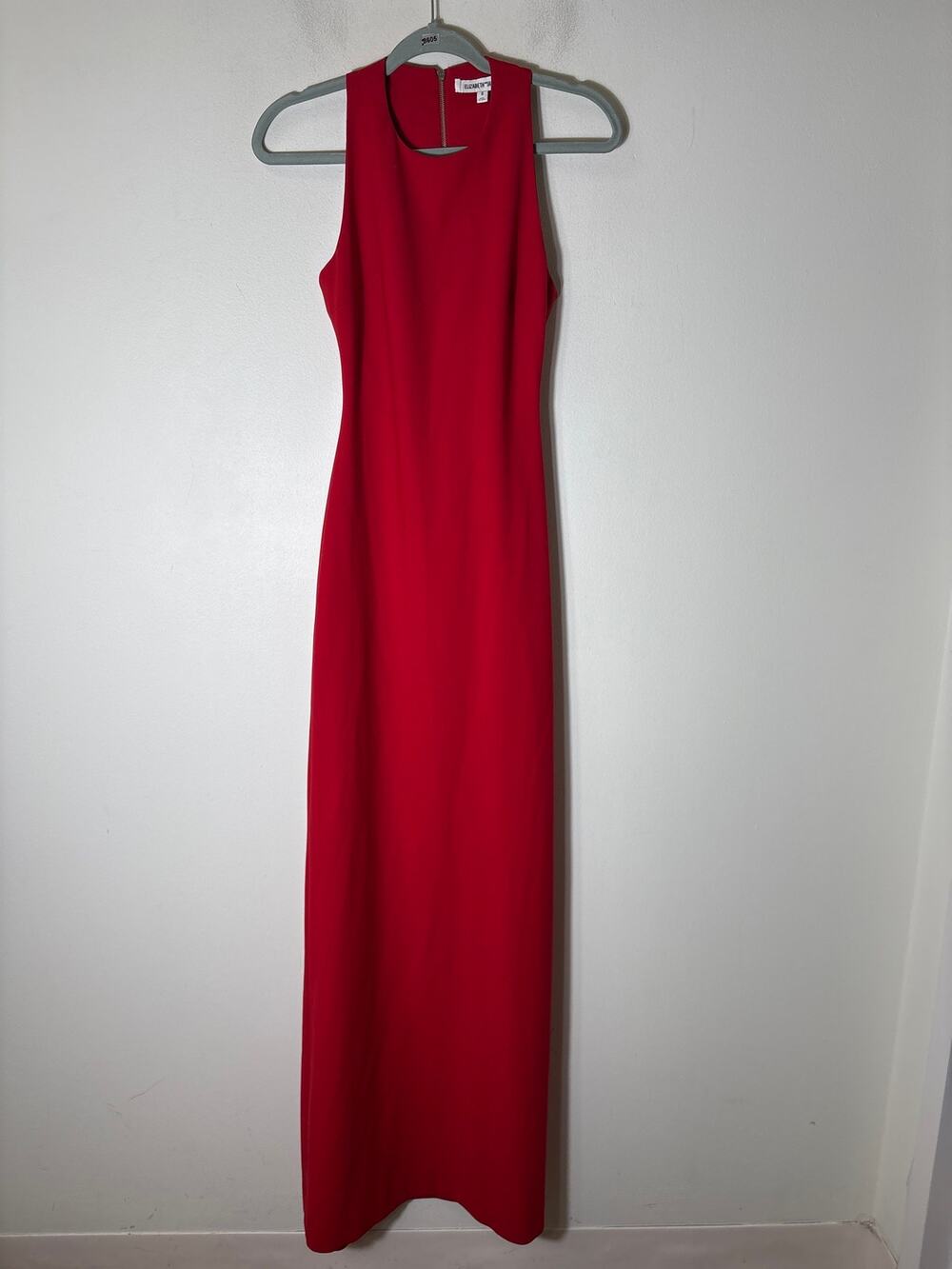 Elizabeth James Red Sleeveless Gown with Key Hole Back Sz O
